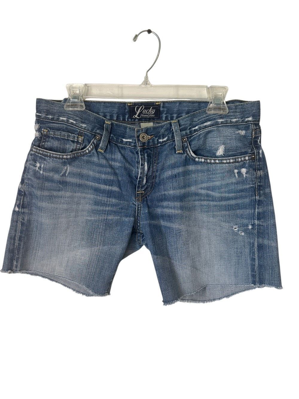 Lucky Brand Faded Blue Distressed Denim Cutoff Shorts